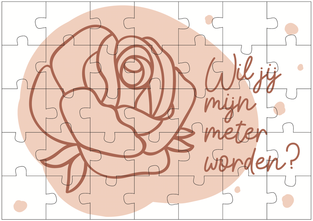 Minimou | Puzzel "Wil jij mijn Meter worden?" Pink Rose