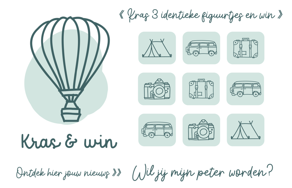 Minimou | Kraskaart "Wil jij mijn Peter worden?" Green Balloon 21x15cm