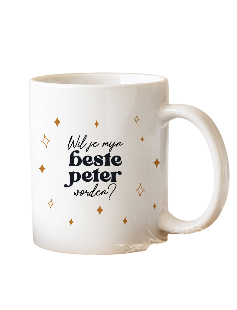 Minimou | Koffietas "Wil jij mijn beste Peter worden" Golden Stars 325ml