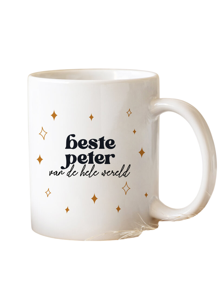 Minimou | Koffietas "Beste Peter van de hele wereld" Golden Stars 325ml