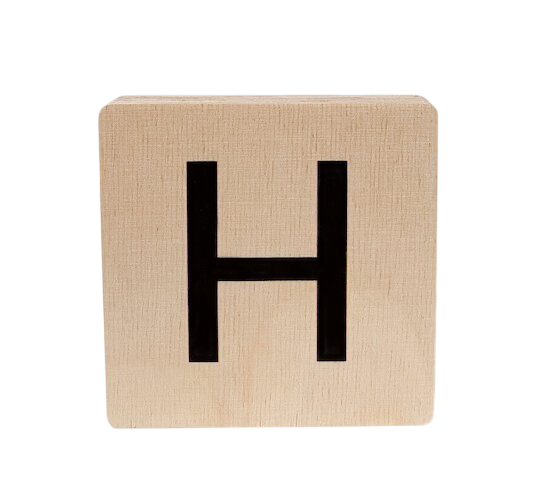 Minimou | Letter H Hout 10x10cm
