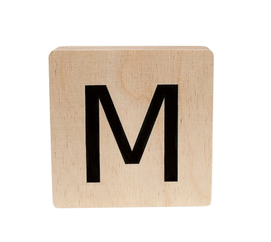 Minimou | Letter M Hout 10x10cm