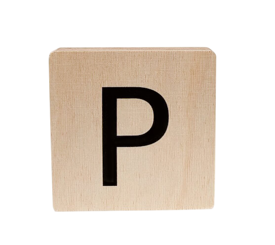 Minimou | Letter P Hout 10x10cm