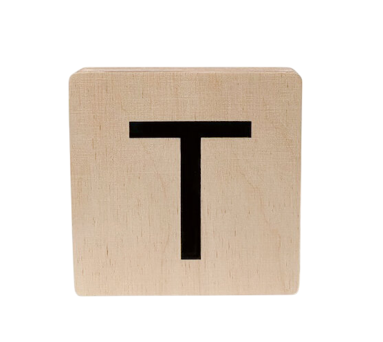 Minimou | Letter T Hout 10x10cm