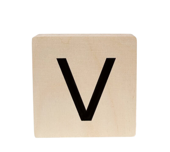 Minimou | Letter V Hout 10x10cm