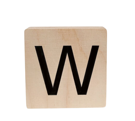 Minimou | Letter W Hout 10x10cm