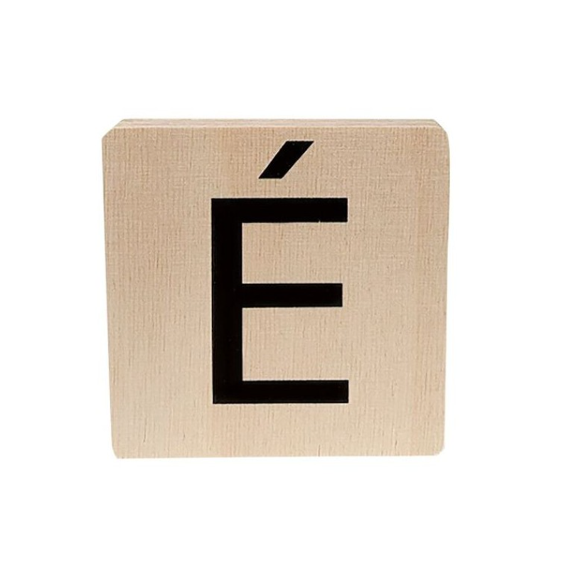 HOUTEN LETTER, é, zwart/bruin, letter é, hout, vierkant, B: 1.8 cm, H: 10 cm, L: 10 cm, decoratie