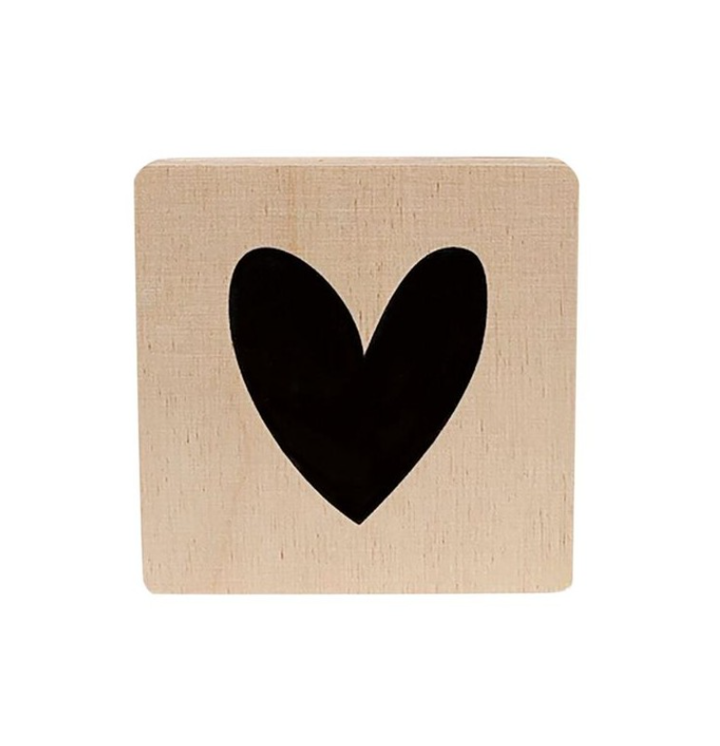 Minimou | Houten Letter Hart Vierkant 1,8x10x10cm