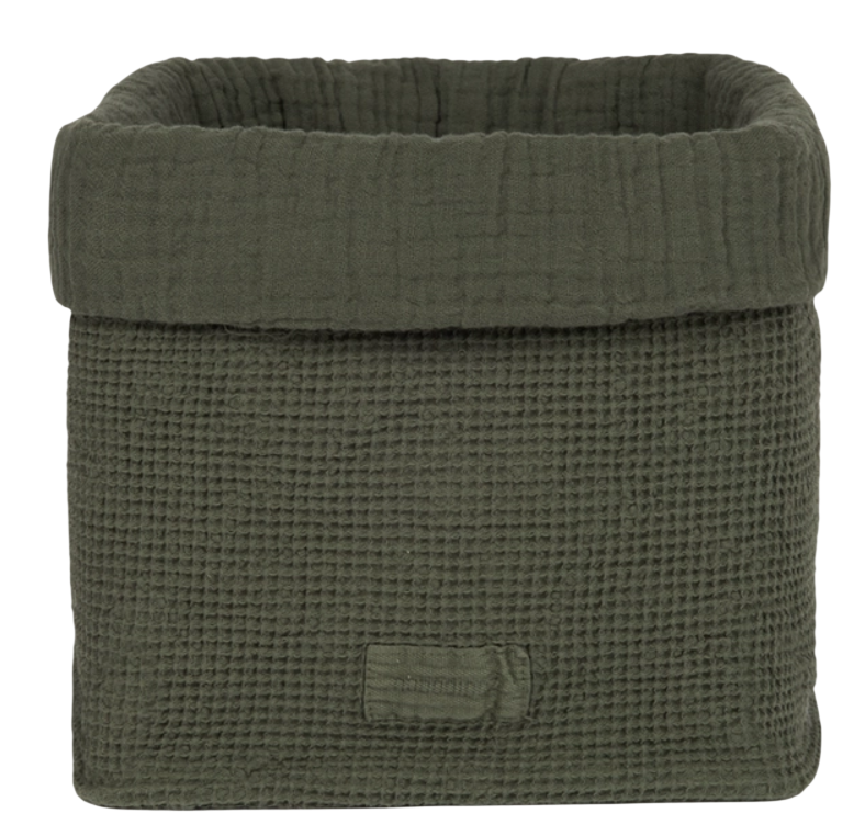 Nobodinoz | Verzorgingsmand Wabi-Sabi Vetiver groen L20 H18cm vierkant katoen