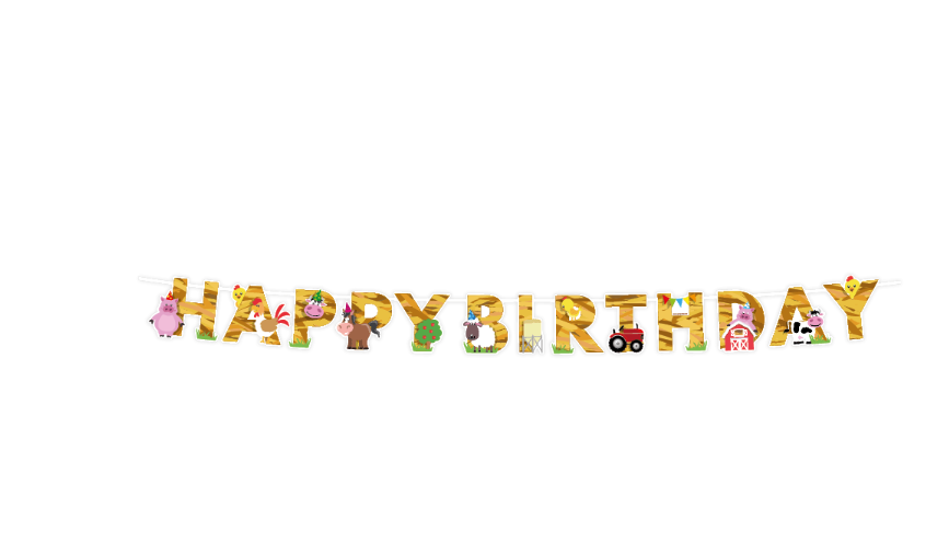 Vlaggenlijn | Farm Happy Birthday Boerderijthema