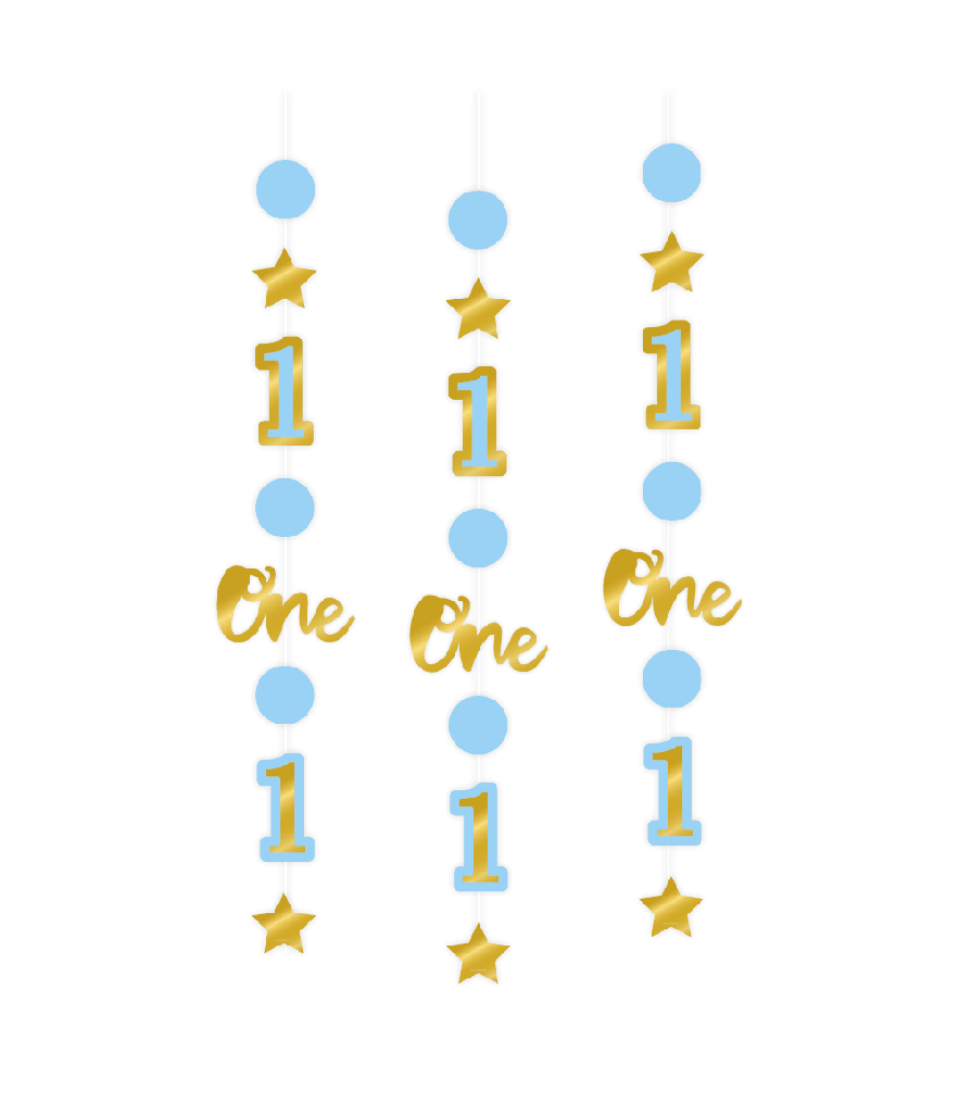 Guirlande | First Birthday Boy, goud/blauw, 