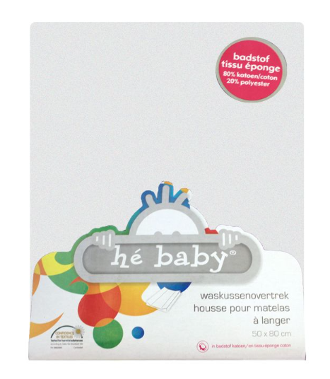 He Baby | Waskussenhoes Badstof Wit 50x80cm 