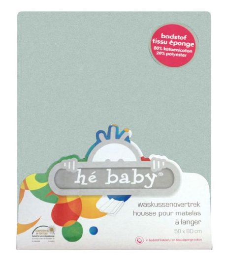 HOES VOOR WASKUSSEN, mist grey green, groen, uni, badstof, 50x80cm, kleur240