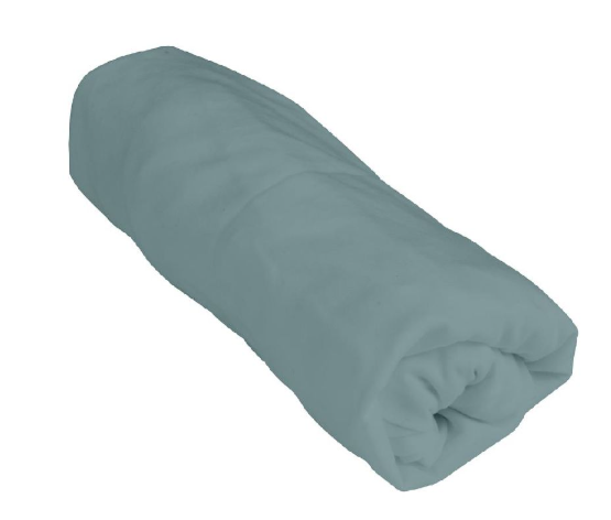 HOESLAKEN, 70x140cm, mist grey green, groen, uni, vr babybed 70x140, jersey, 100% katoen, kleur240