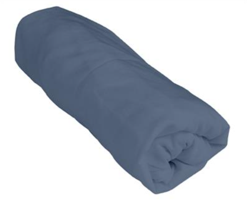 HOESLAKEN, 70x140cm, shadow bleu, blauw, uni, vr babybed 70x140, jersey, 100% katoen, kleur280