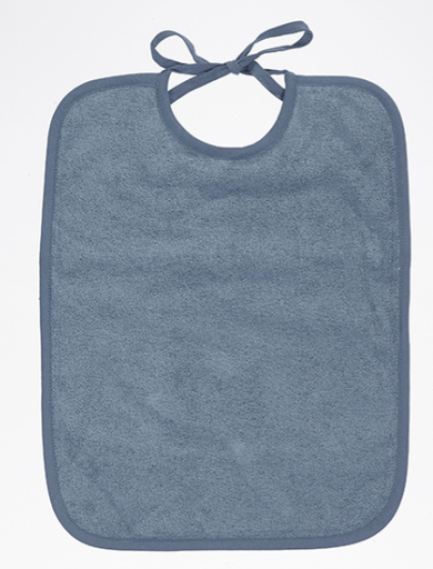 [322506] He Baby | Slabbetje Badstof Lintsluiting Shadow Blue 30x40cm 