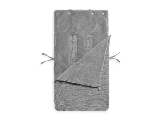 [424743] VOETENZAK, Basic Knit stone grey, grijs, uni, tricot/coral fleece, L:82cm, vr autostoel groep 0+, 2020-2021