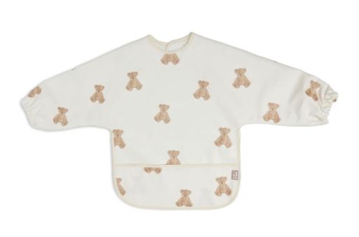 [447160] Jollein | Slabbetje Teddy Bear met Mouwen met Kruimel- Vanger Waterdicht Velcrosluiting 