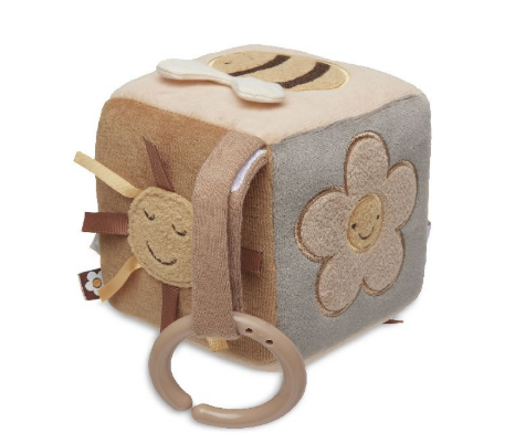 [447667] Jollein | Activiteitenkubus Spring Garden Bruin/Ecru 12x12x12cm