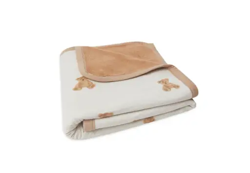 [447712] Jollein | Deken Teddy Bear Jersey/Fleece All over Teddybeer 100x150cm