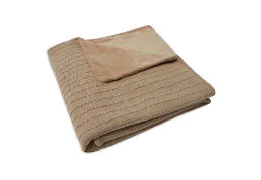 [447746] Jollein | Deken Pure Knit Tricot/Velvet Biscuit Bruin 100x150cm