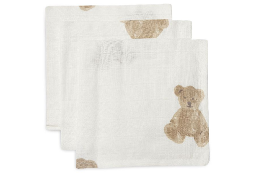 [447797] Jollein | Monddoekje Teddy Bear All over Teddybeer Tetra 31x31cm 3-pack
