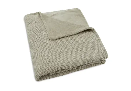[471142] Jollein | Deken vr Babybed Basic Olive Green Knit Tricot/Coral Fleece 2.0TOG Groen 100x150cm