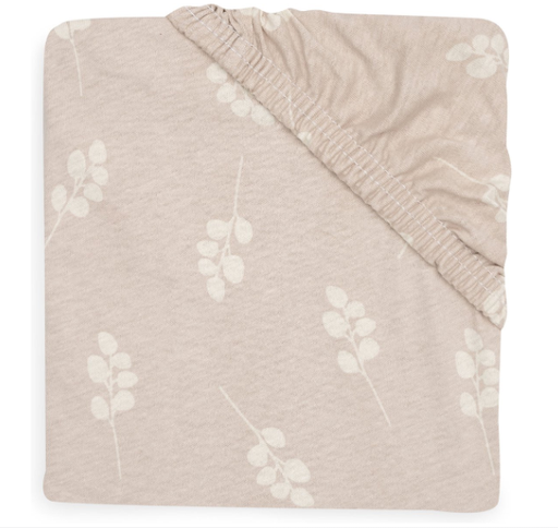 [471259] Jollein | Hoeslaken Twig Wild Rose 100% Katoen Roze/Ecru 60x120cm