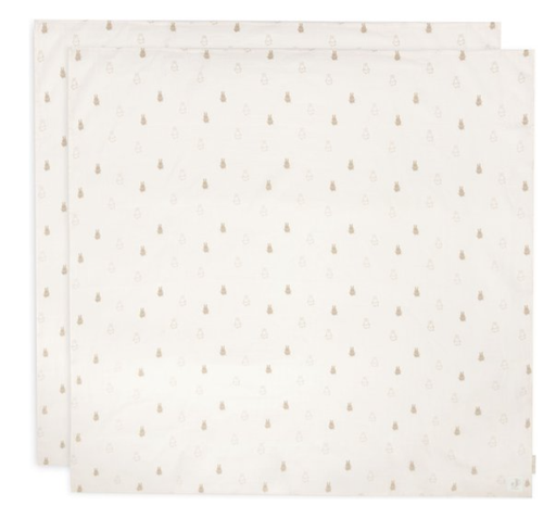 [475084] TETRA DOEK, 115x115cm, Large, Happy Miffy nougat, ao nijntje print, deken/wikkeldeken, 2 stuk(s), 2023