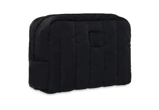 [483885] TOILETTAS, Etui, Puffed black, zwart, uni, 21x14x9cm, polyester, ritssluiting, VJ2024