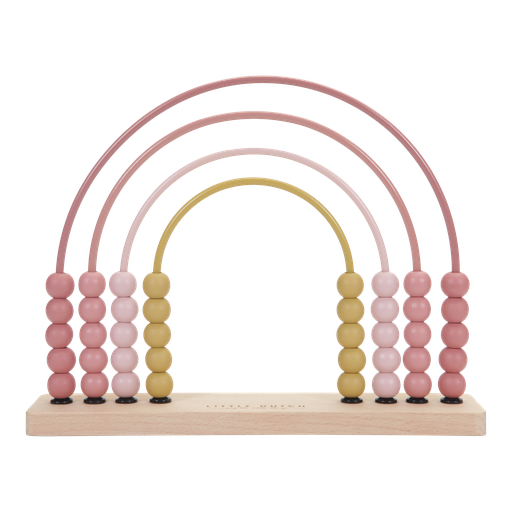 [400283] Little Dutch | Telraam Regenboog Pink Hout/Metaal +12M