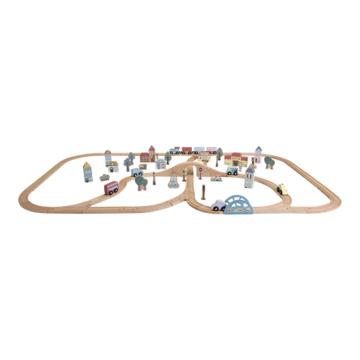 [400293] Little Dutch | Speelset Treinbaan XXL Starterkit Hout +36M