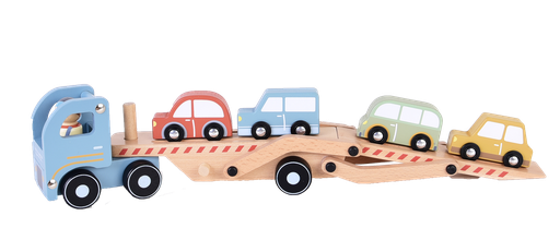 [441782] Little Dutch | Speelset Vrachtwagen Truck Met 4 Voertuigen Hout +18m
