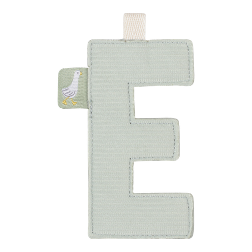 [452410] Little Dutch | Vlaggenlijn Textiel Letter E Geribbeld Grijs 10cm 