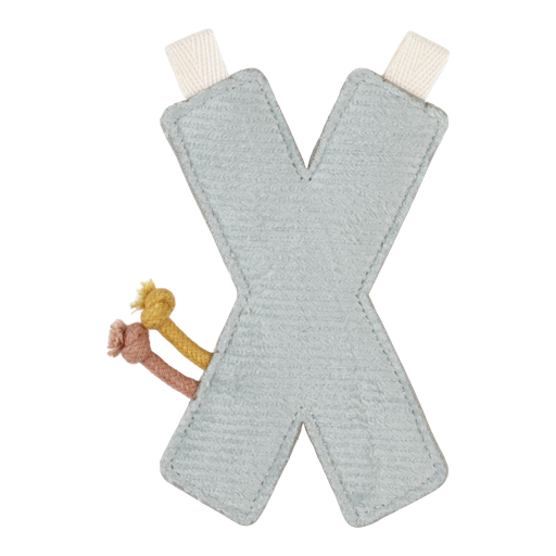 [452430] Little Dutch | Vlaggenlijn Textiel Letter X Geribbeld Grijs 10cm