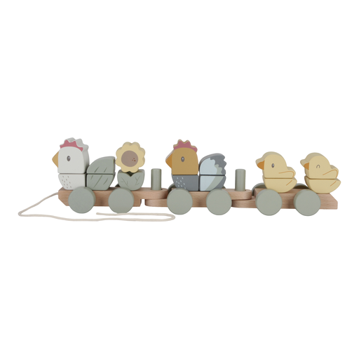 [470271] Little Dutch | Blokken Little Farm Blokkentrein Kip Hout +18m