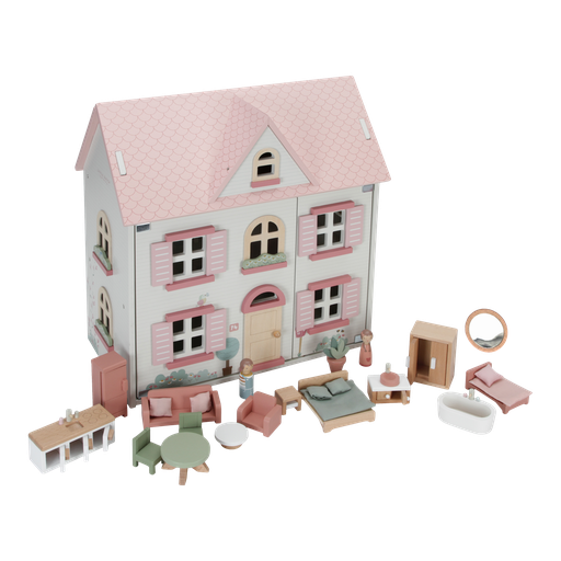 [470533] Little Dutch | Poppenhuis Hout Roze +36M