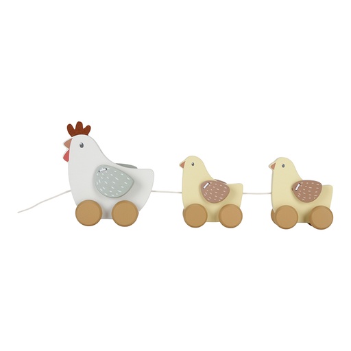 [479594] Little Dutch | Trekfiguur Little Farm Kippen Hout +18m