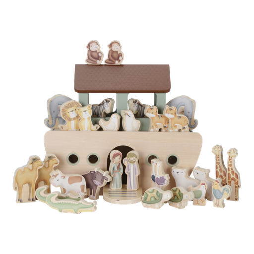 [480223] Little Dutch | Speelset Ark Van Noach Hout incl. 30 Figuren +18m
