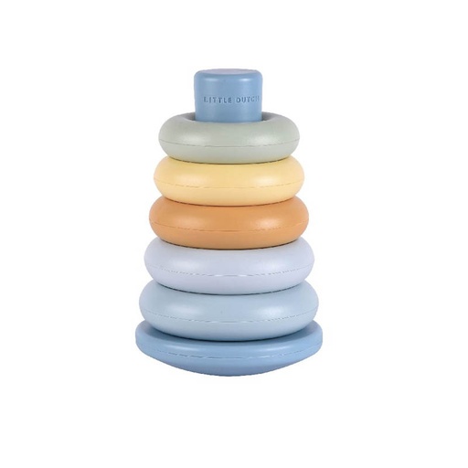 [475852] Little Dutch | Stapelpyramide Stapelringen Blauw +6m
