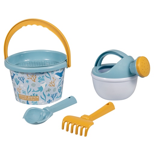 [475873] Little Dutch | Strandspeelgoed Ocean Dreams Blue Emmer/Gieter/Schep/Zeef/Hark