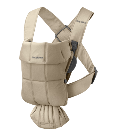 [486297] BabyBjorn | Babybuidel Mini Geweven Beige 3,5kg-11kg