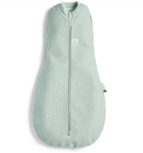[403701] SLAAPZAK, 60cm, ZM, 0.2TOG, sage, groen, Cocoon Swaddle Bag, Cool Pouch, aop bladeren, bio katoen, 2023