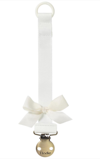 [428473] Elodie | Fopspeenketting Vanilla White Ecru met Strikje