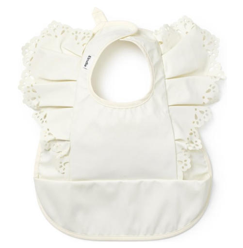 [428477] Elodie | Slabbetje met Kruimelvanger Vanilla White