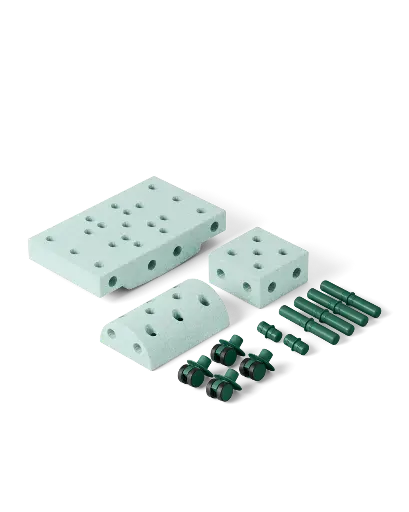 [467069] BLOKKEN, Curiosity Kit, ocean mint- forest green, uni, kunststof, vanaf 6 maanden, educatief speelgoed, 2023
