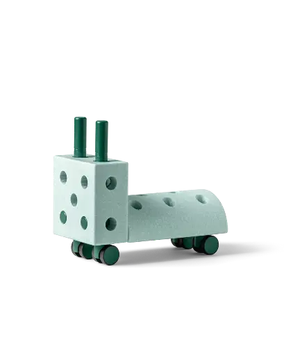 [467073] Modu | Blokken Tiny Ride Ocean Loopauto Mint/Forest Green