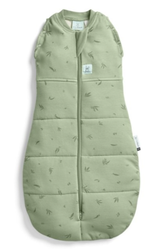 [475761] SLAAPZAK, 60cm, ZM, 2.5TOG, willow, groen, Cocoon Swaddle Bag, Warm Pouch, aop bladeren, bio katoen, 2023
