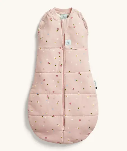 [475766] SLAAPZAK, 80cm, ZM, 2.5TOG, daisies, roze, Cocoon Swaddle Bag, Warm Pouch, aop bloemen, bio katoen, 2023