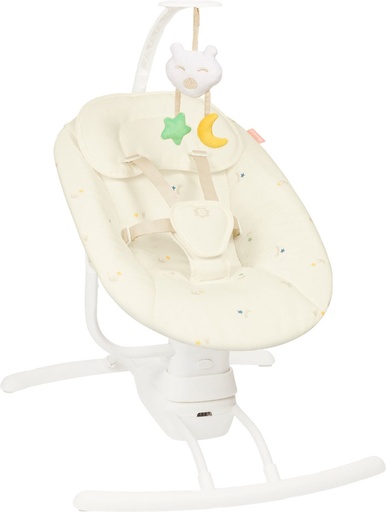 [481132] RELAX, Babyschommel, cream, ecru, aop maan/aop sterren, polyester, max 9 kg, schommelstand, speelboog